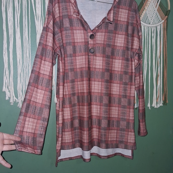 HEIMISH USA Men’s Rust Red Plaid Button-Down Shirt - Picture 2 of 3